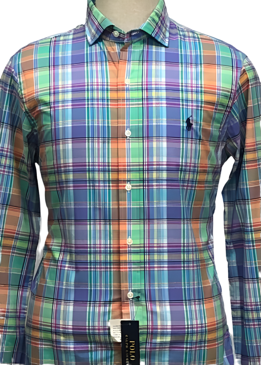 Camisa Polo Ralph Lauren 🏇🏼 de cuadros multicolor Talla M Entalle Slim Fit