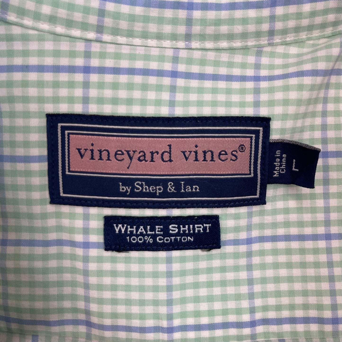 Camisa de botones Vineyard Vines 🐳 color blanco de cuadros en color celeste y verde claro Talla XL Entalle Regular