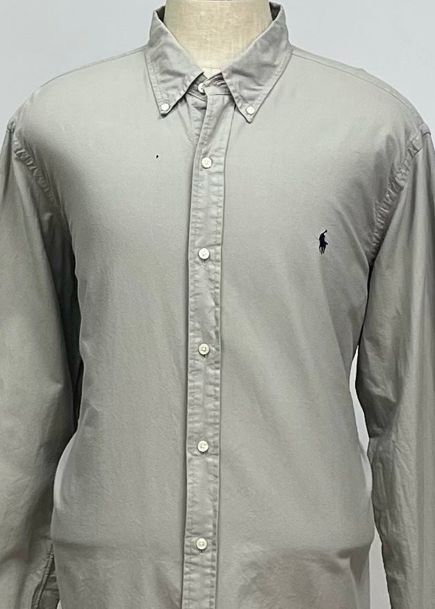 Camisa de botones Polo Ralph Lauren 🏇🏼 Oxford en color gris Talla XXL Entalle Clásico