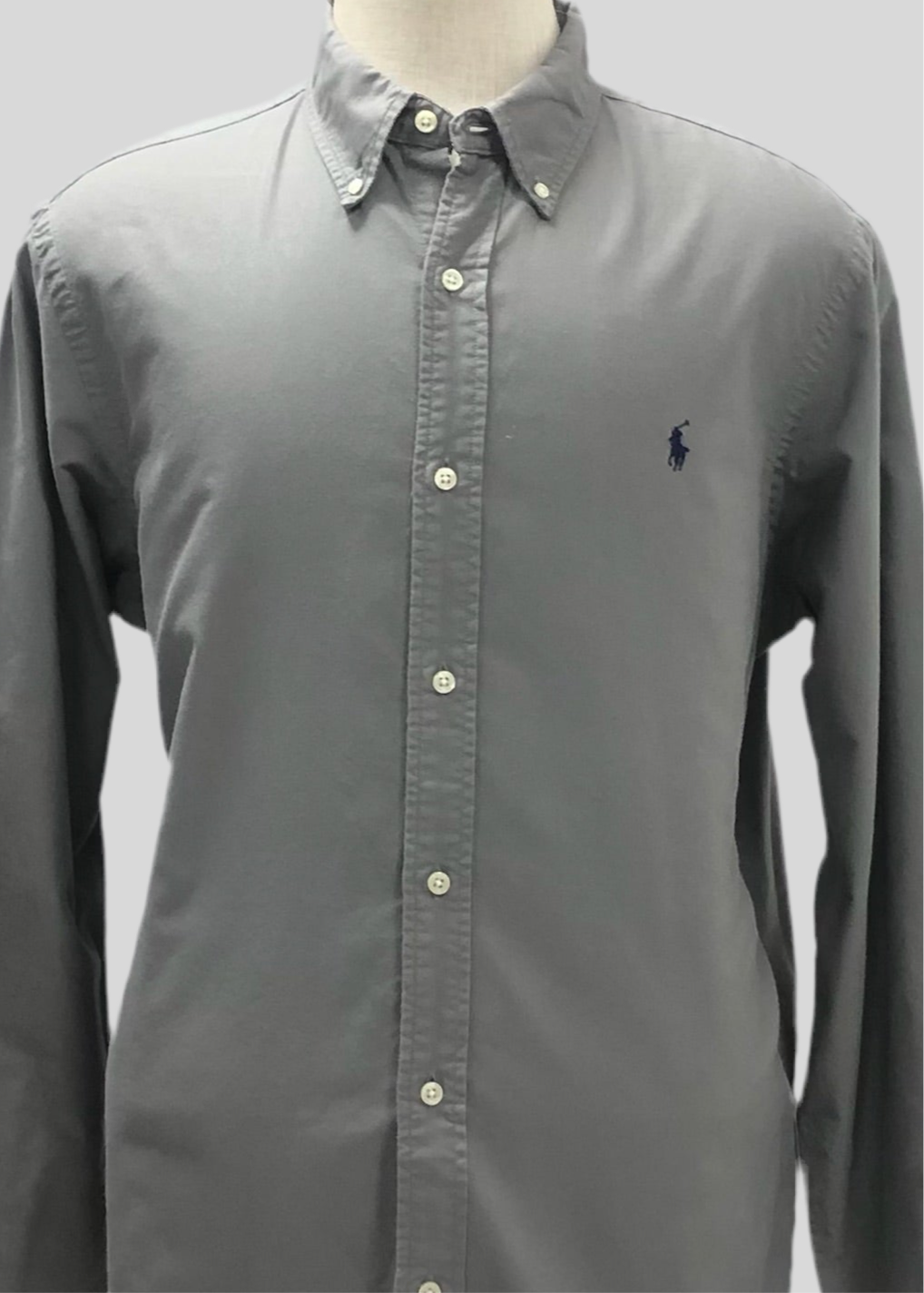 Camisa de botones Polo Ralph Lauren 🏇🏼 Oxford en color gris Talla XL Entalle Clásico