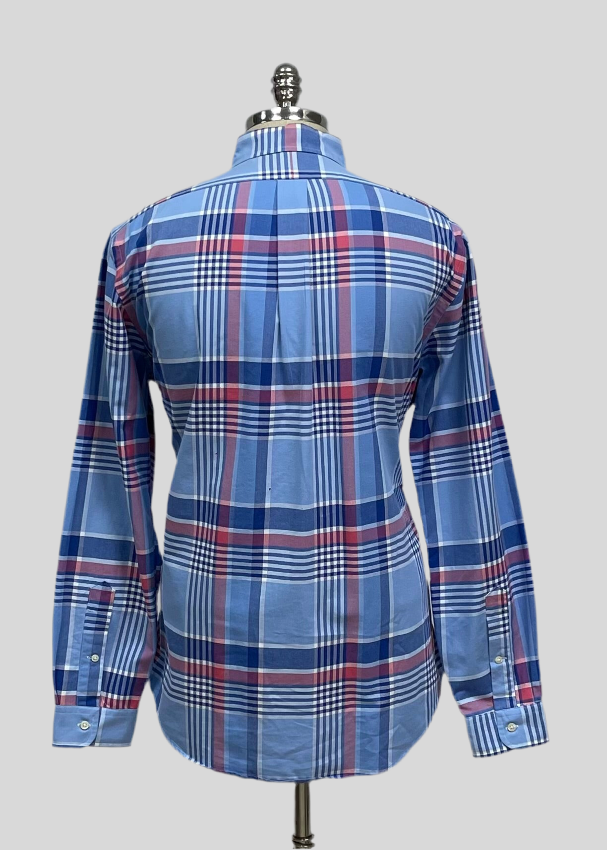 Camisa Polo Ralph Lauren 🏇🏼 Oxford con patron de cuadros tartán en color celeste, azul y rosado Talla S Entalle Regular