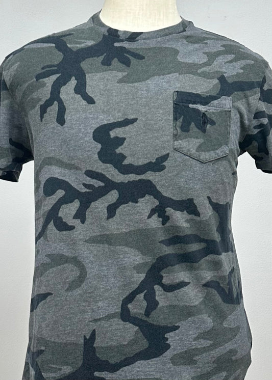 Camiseta cuello redondo Polo Ralph Lauren 🏇🏼 diseño camuflaje en color gris manga corta Talla S