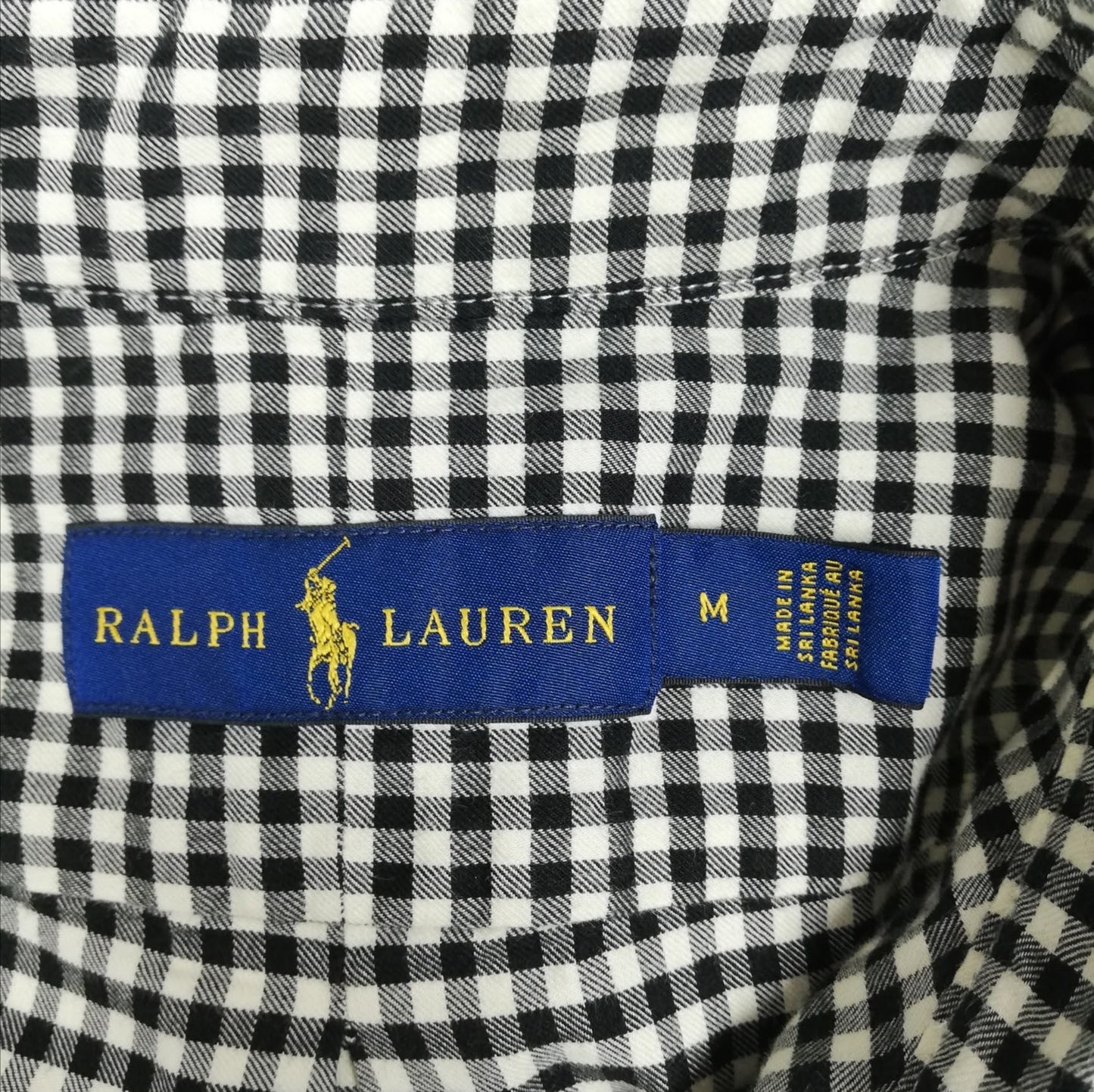 Camisa Polo Ralph Lauren 🏇🏼 con patron de cuadros gingham en negro y blanco Talla M Entalle Regular (ver descripción)