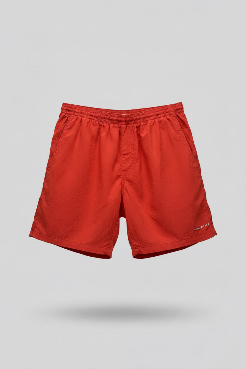 Short de baño Columbia, color rojo naranja, talla M