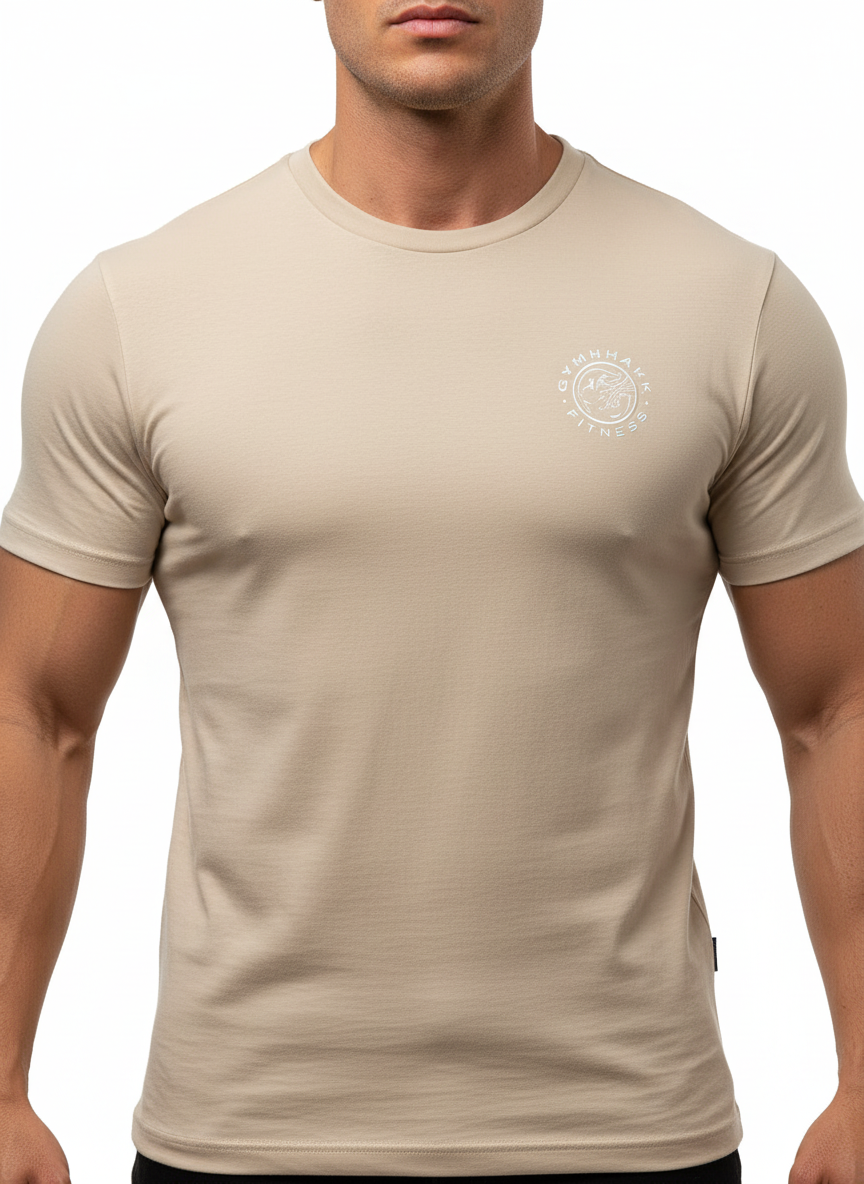 Camiseta de entrenamiento Gymshark 🏋🏽 color crema y logo en blanco Talla S