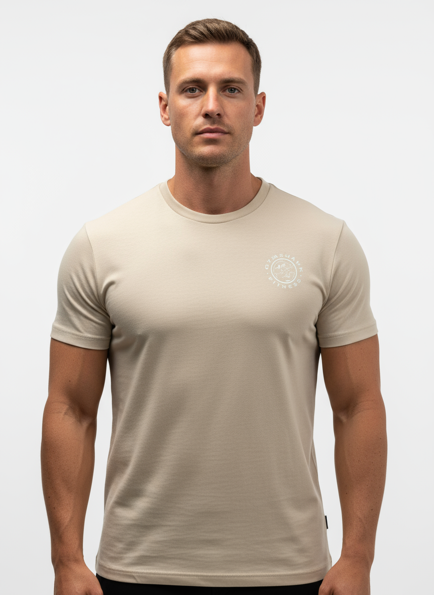 Camiseta de entrenamiento Gymshark 🏋🏽 color crema y logo en blanco Talla S