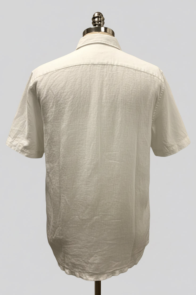 Camisa de botones Lacoste 🐊 de lino color blanco Talla L Entalle Regular