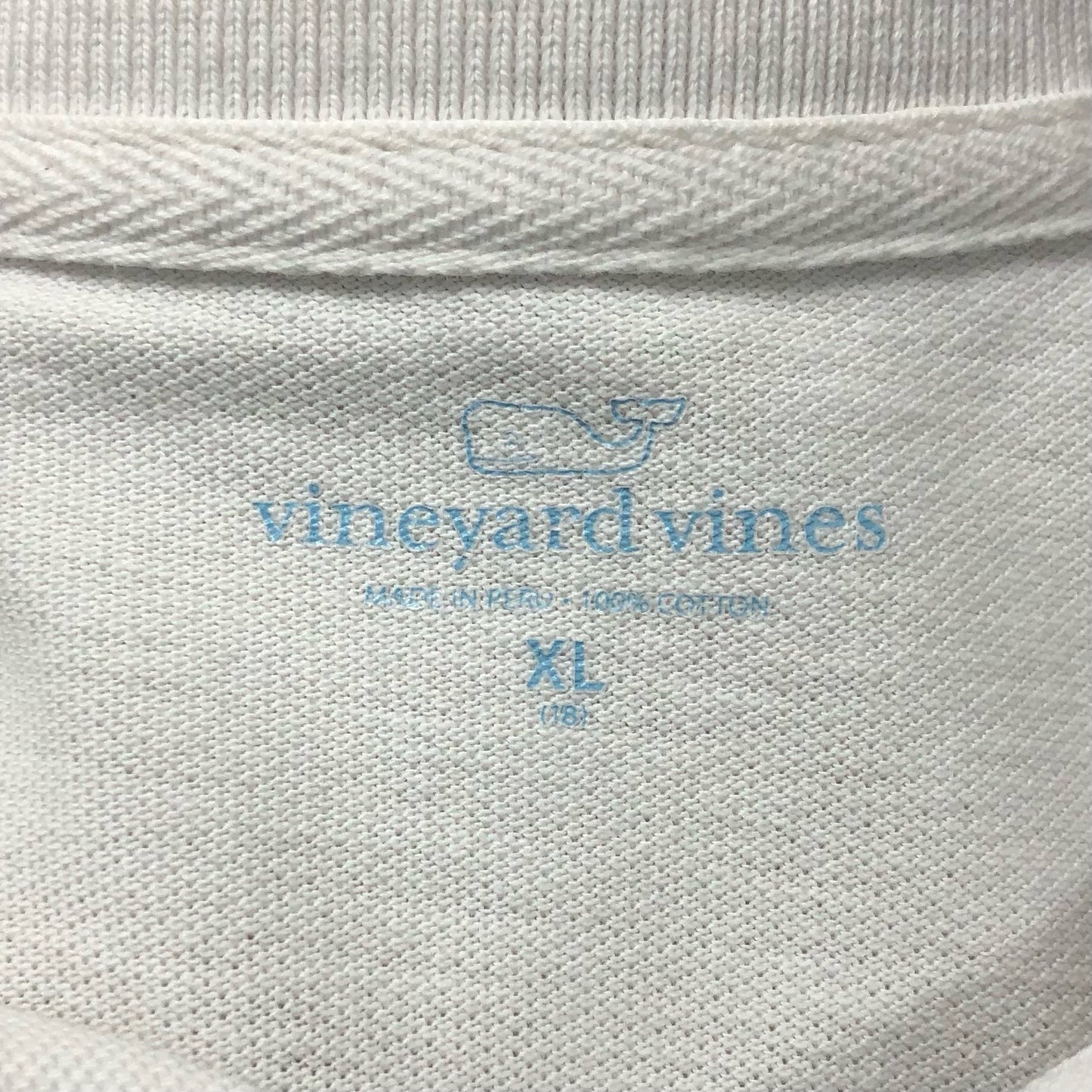 Camiseta Polo de niño Vineyard Vines 🐳 color blanco Talla XL (18) Entalle Regular