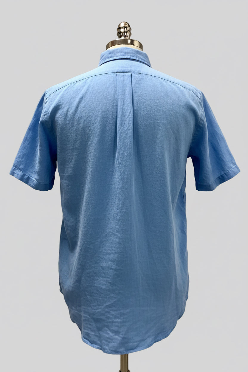 Camisa de botones Polo Ralph Lauren 🏇🏼 De Lino en color celeste Talla M Entalle Clásico