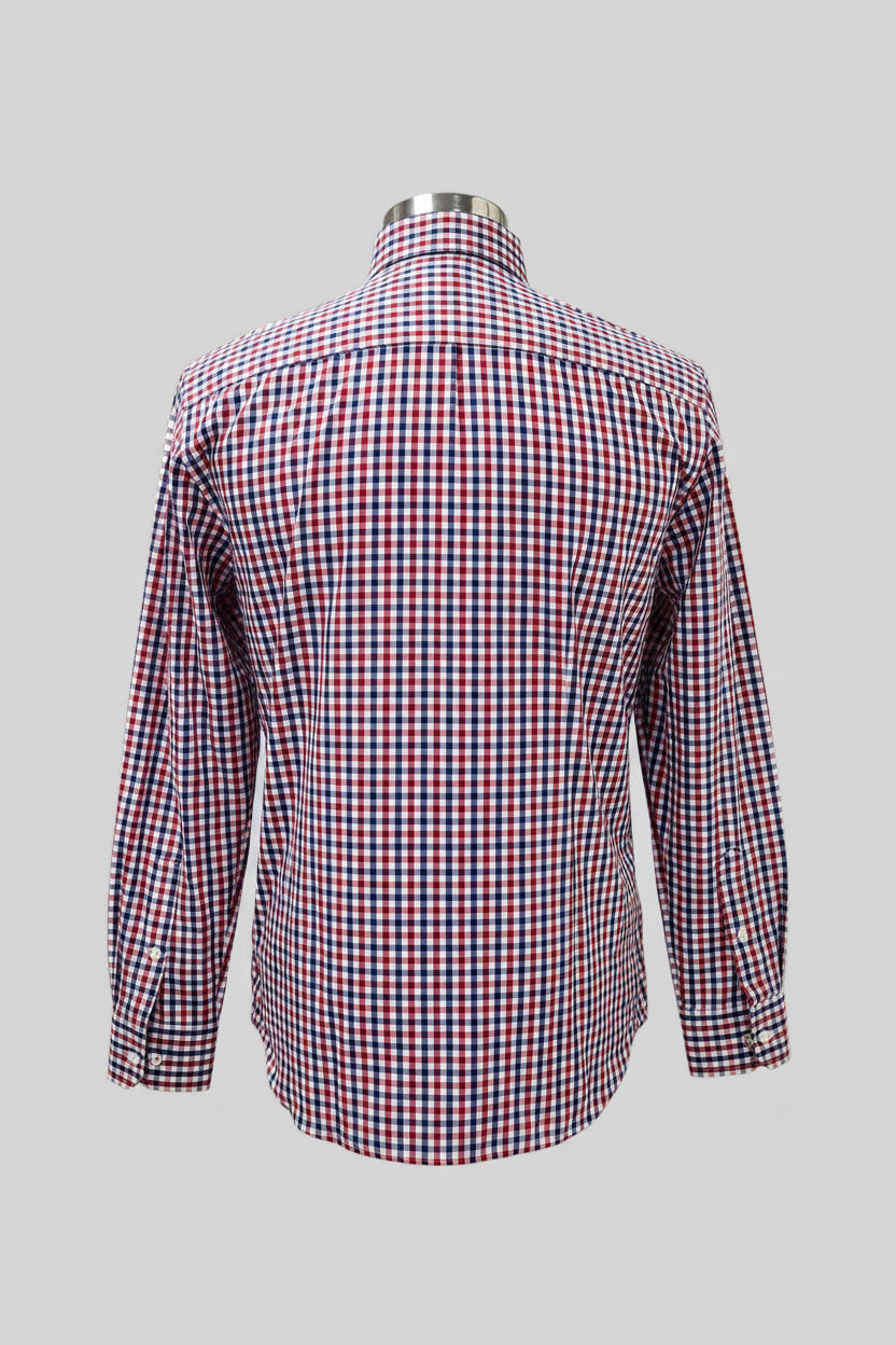 Camisa de botones Vineyard Vines 🐳 color blanco de cuadros en color rojo y azul Talla S Entalle Slim Fit