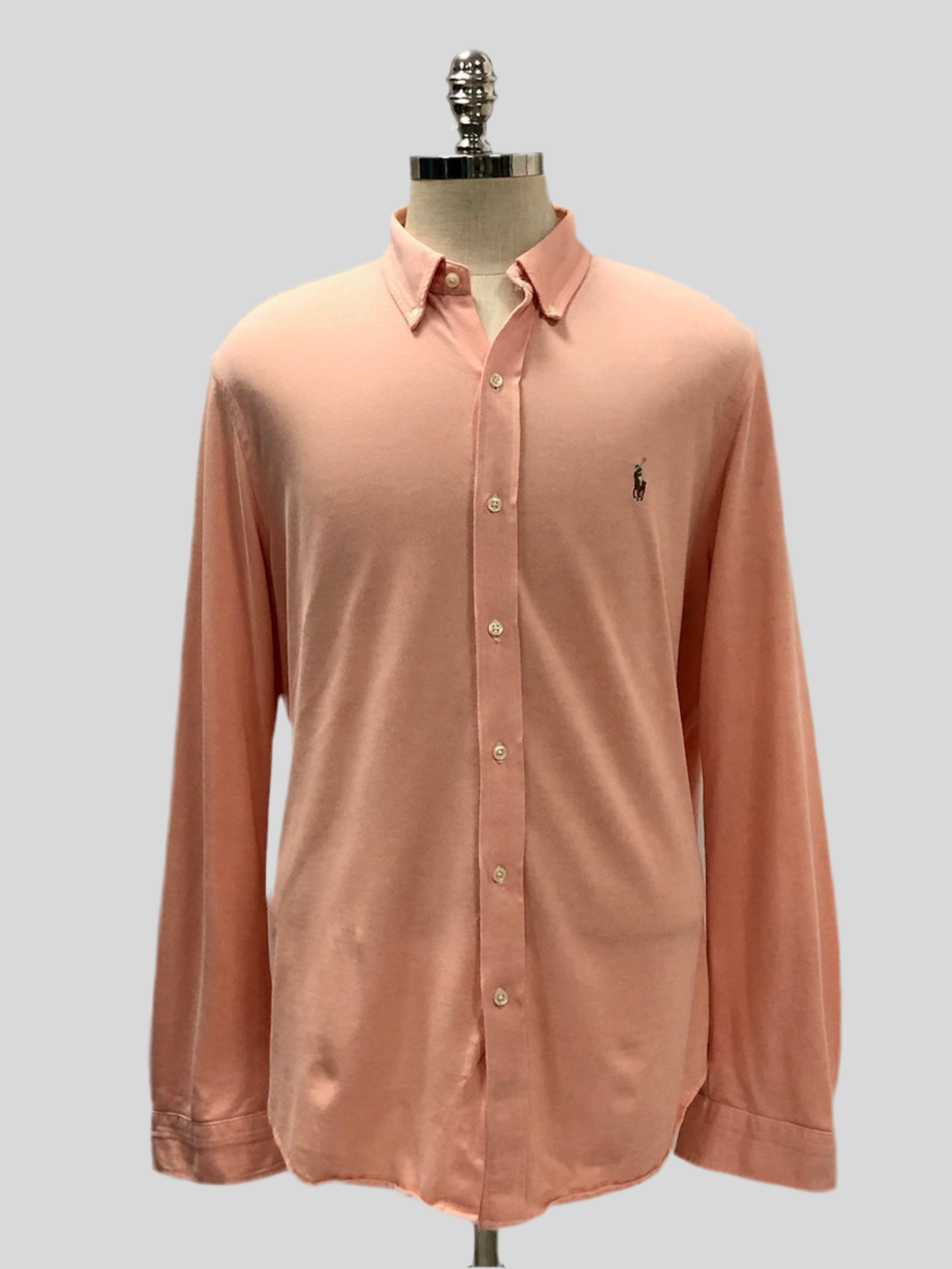 Camisa Polo Ralph Lauren 🏇🏼 Tela camiseta (Knit Oxford) en color salmón Talla XL Entalle Regular