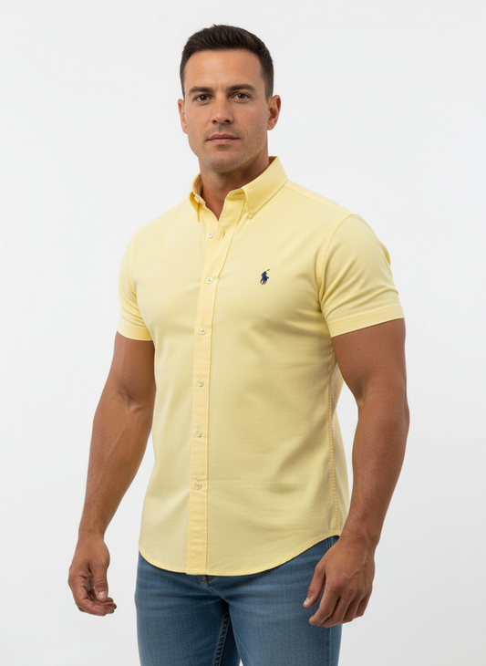 Camisa de botones Polo Ralph Lauren 🏇🏼 en color amarillo intenso Talla L Entalle Regular