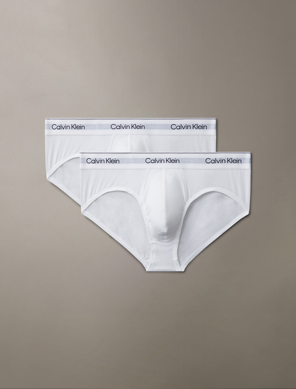 Paquete de 2 Calzoncillos a la cintura Calvin Klein - Tela algodón stretch en color blanco Talla S