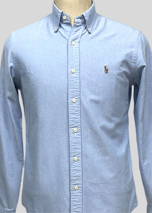 Camisa de botones Polo Ralph Lauren 🏇🏼 Oxford en color celeste Talla S Entalle Regular