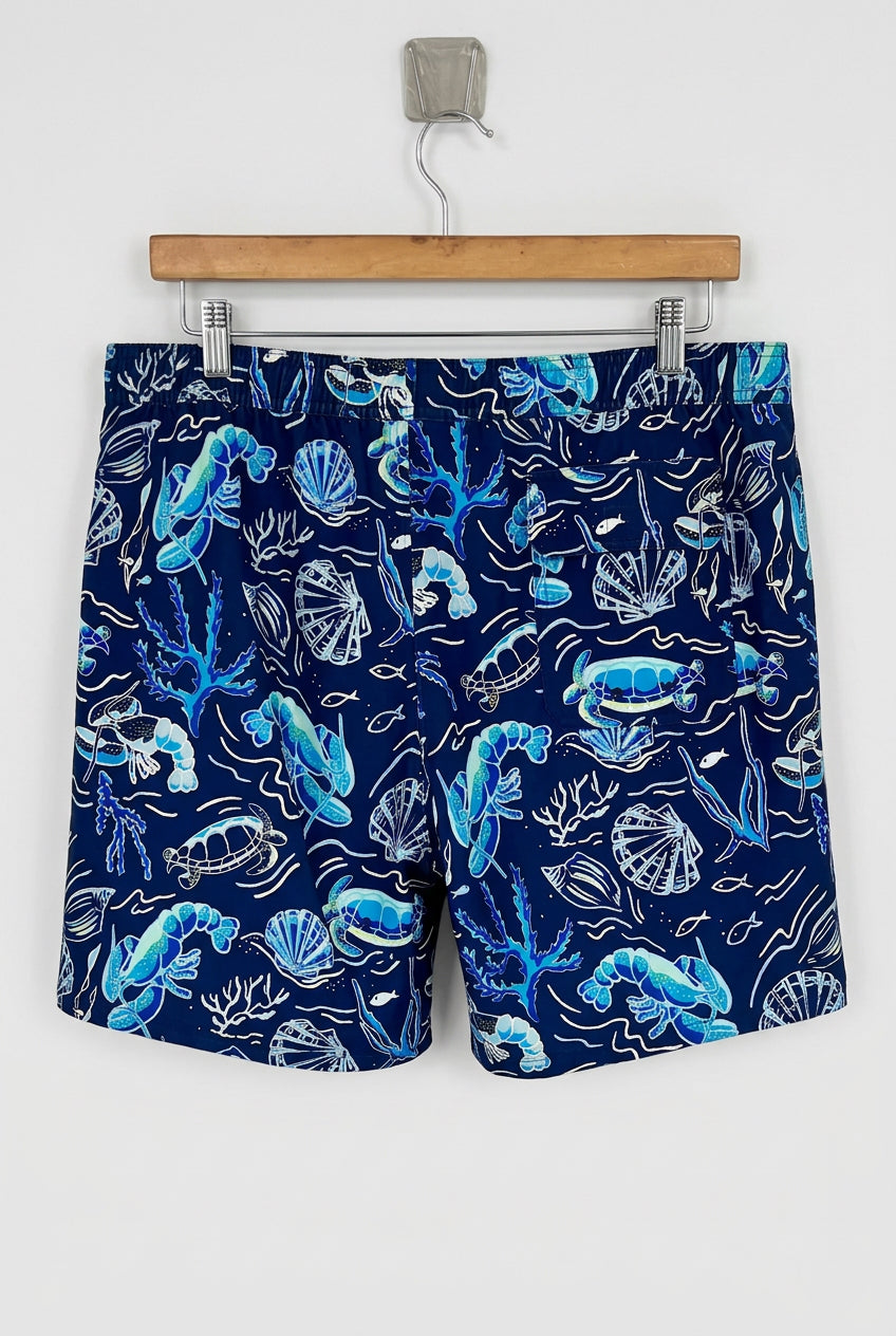 Short de baño Vineyard Vines 🐳 con diseño marino en azul, celeste y blanco talla XL