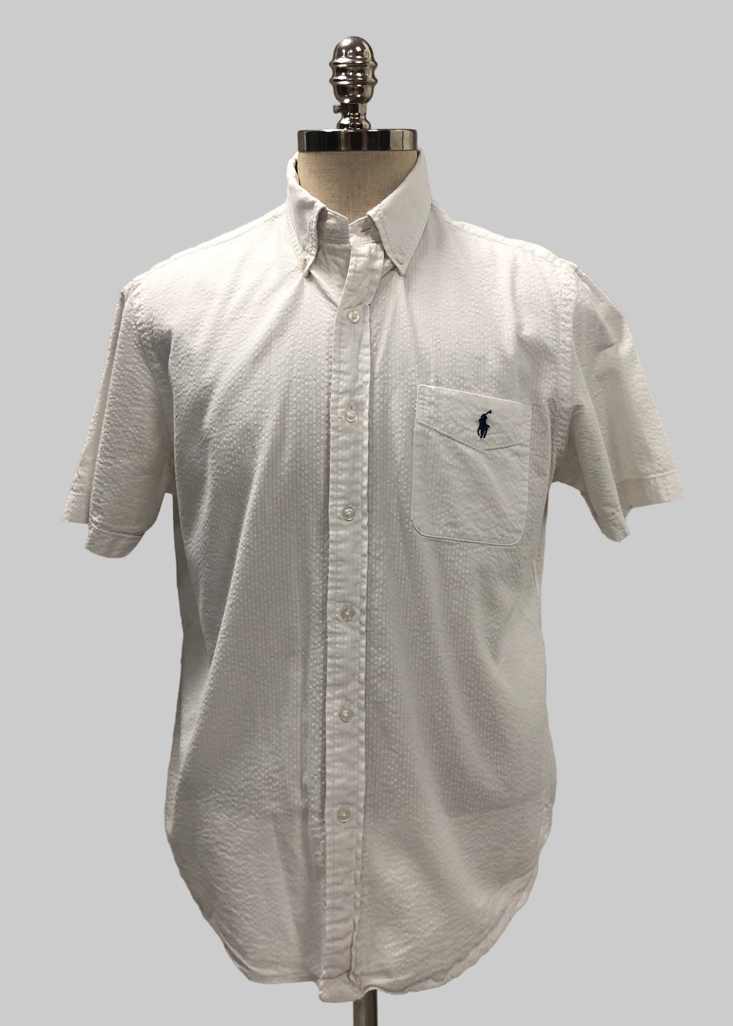 Camisa de botones Polo Ralph Lauren 🏇🏼 Color blanco Seersucker Talla L Entalle Regular