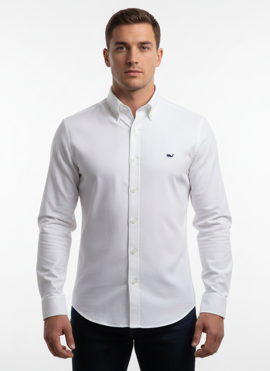 Camisa de botones Vineyard Vines 🐳  Color blanco Talla L Entalle Slim Fit