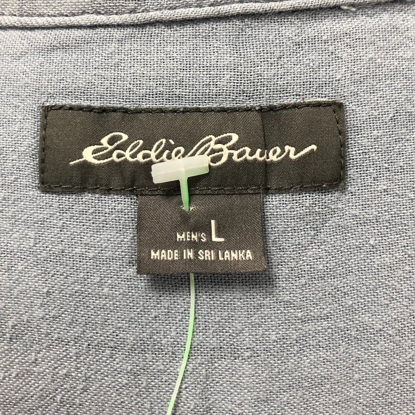 Camisa de botones Eddie Bauer 🇩🇪 de cuadros en color azul grisáceo y blanco Talla L Entalle Regular