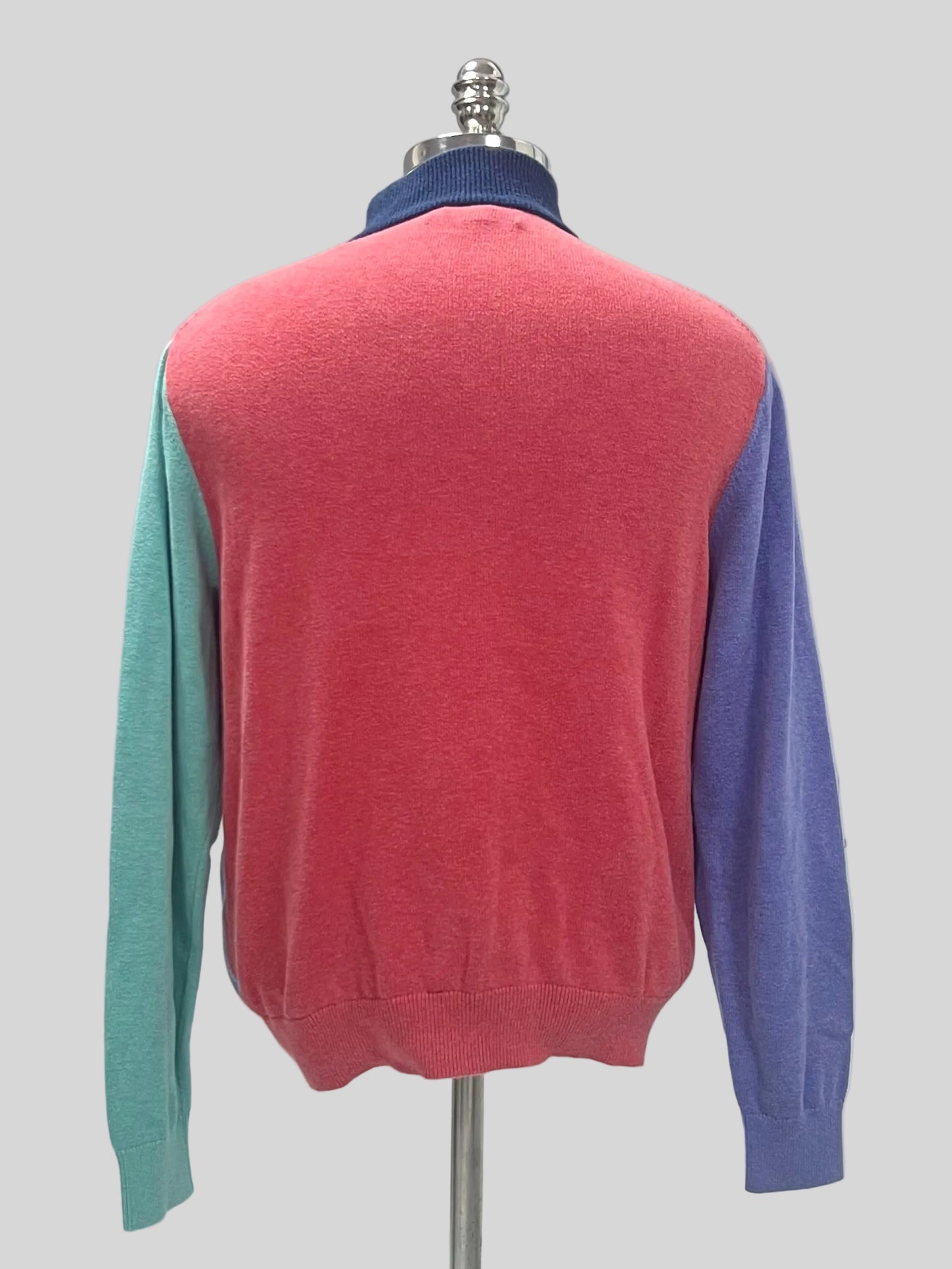 Sueter Jersey Vineyard Vines 🐳 multicolor celeste, verde y rojo con logo tradicional Tela algodón Pima Talla M
