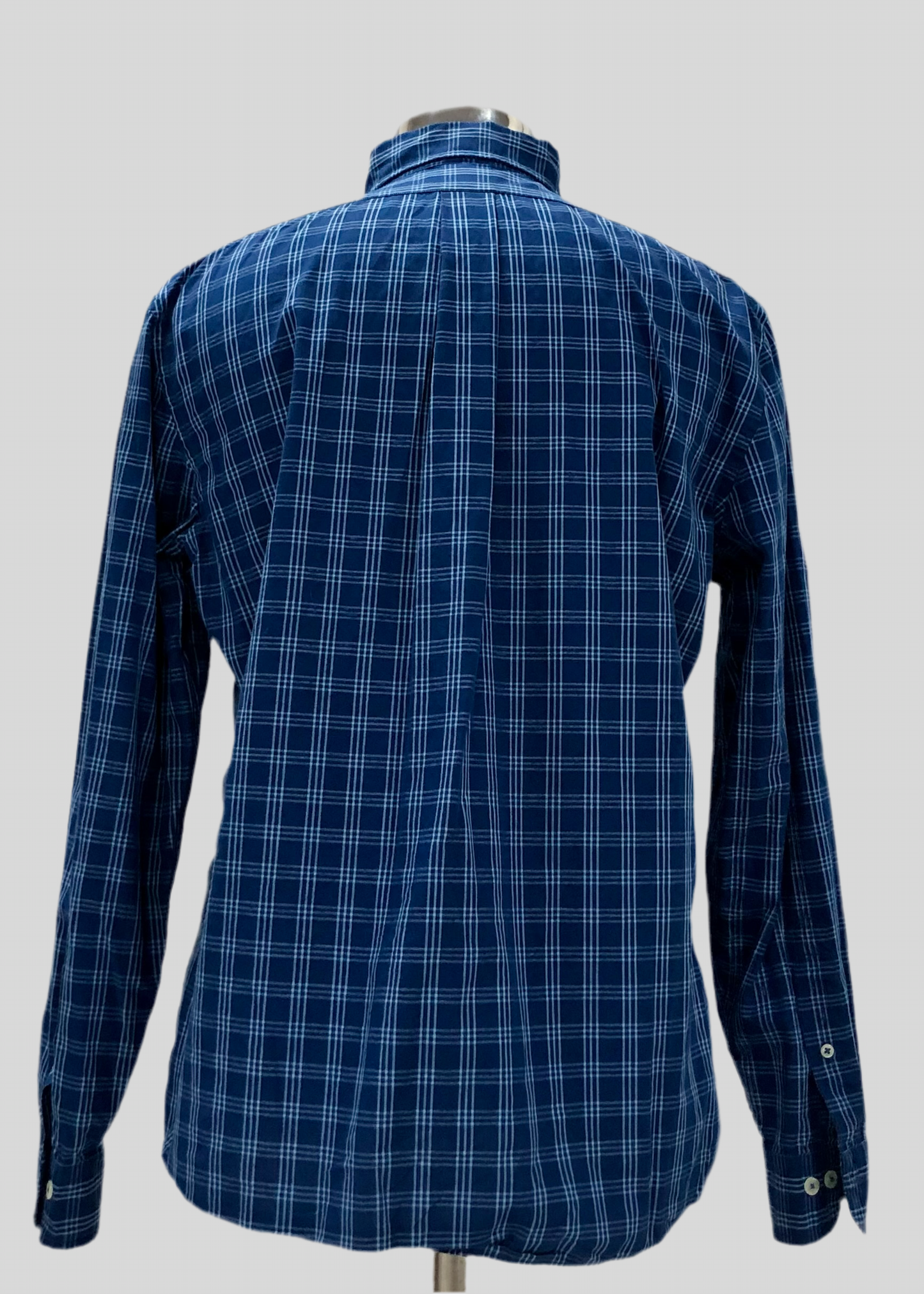 Camisa Brooks Brothers 🐑 color azul con cuadros en blanco Talla L Entalle Regular