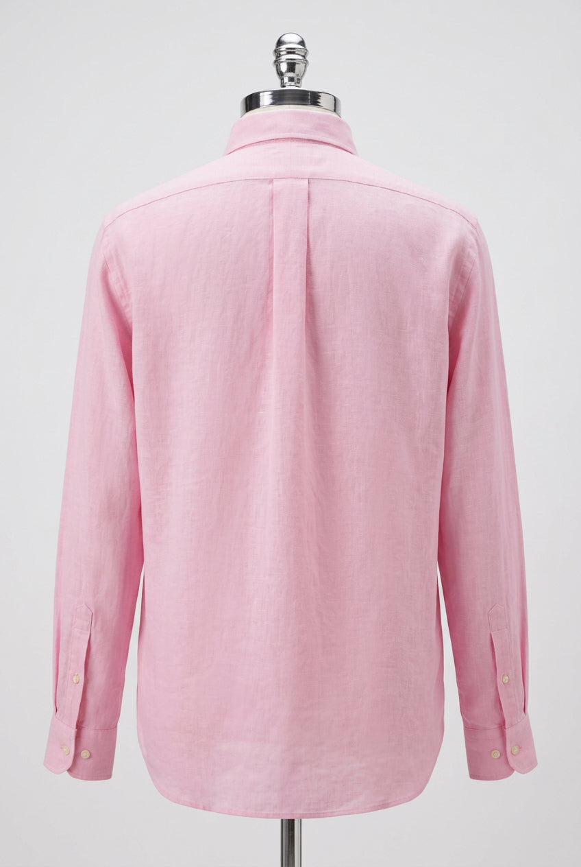 Camisa Brooks Brothers 🐑 De lino color rosado claro Talla XXL Entalle Regular