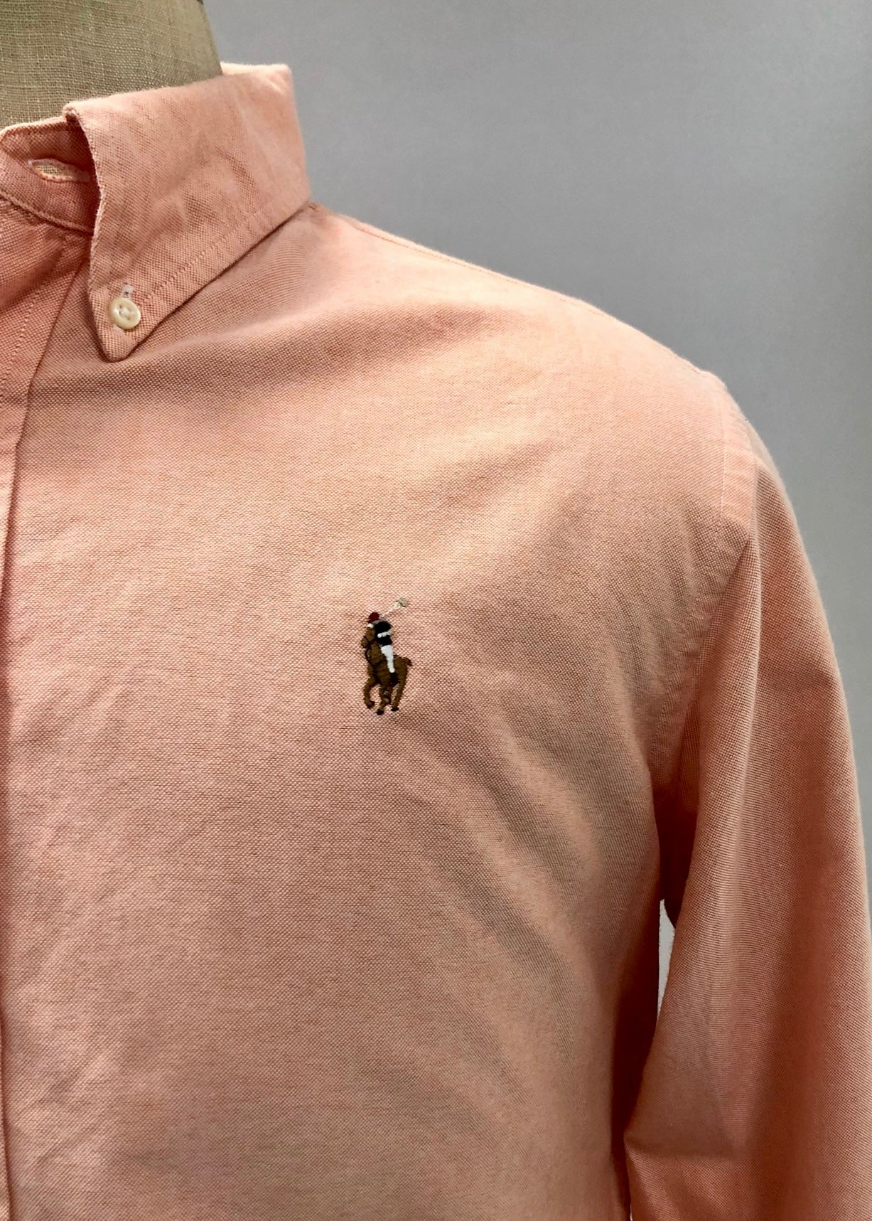 Camisa de mujer Polo Ralph Lauren 🏇🏼 Oxford en color salmón Talla XL Entalle Clásico