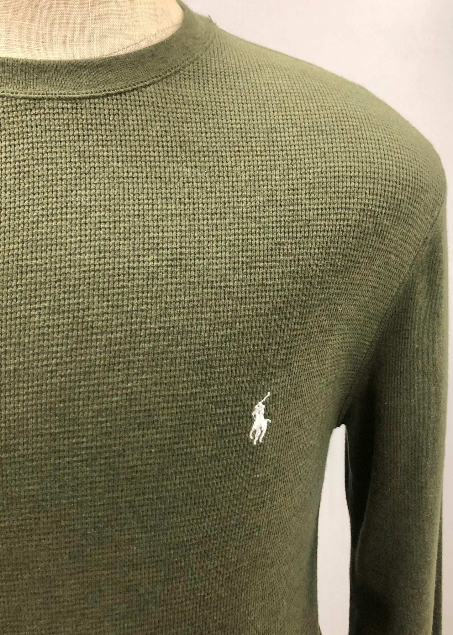 Camiseta con cuello redondo Polo Ralph Lauren 🏇🏼 Waffle color verde oliva Talla M