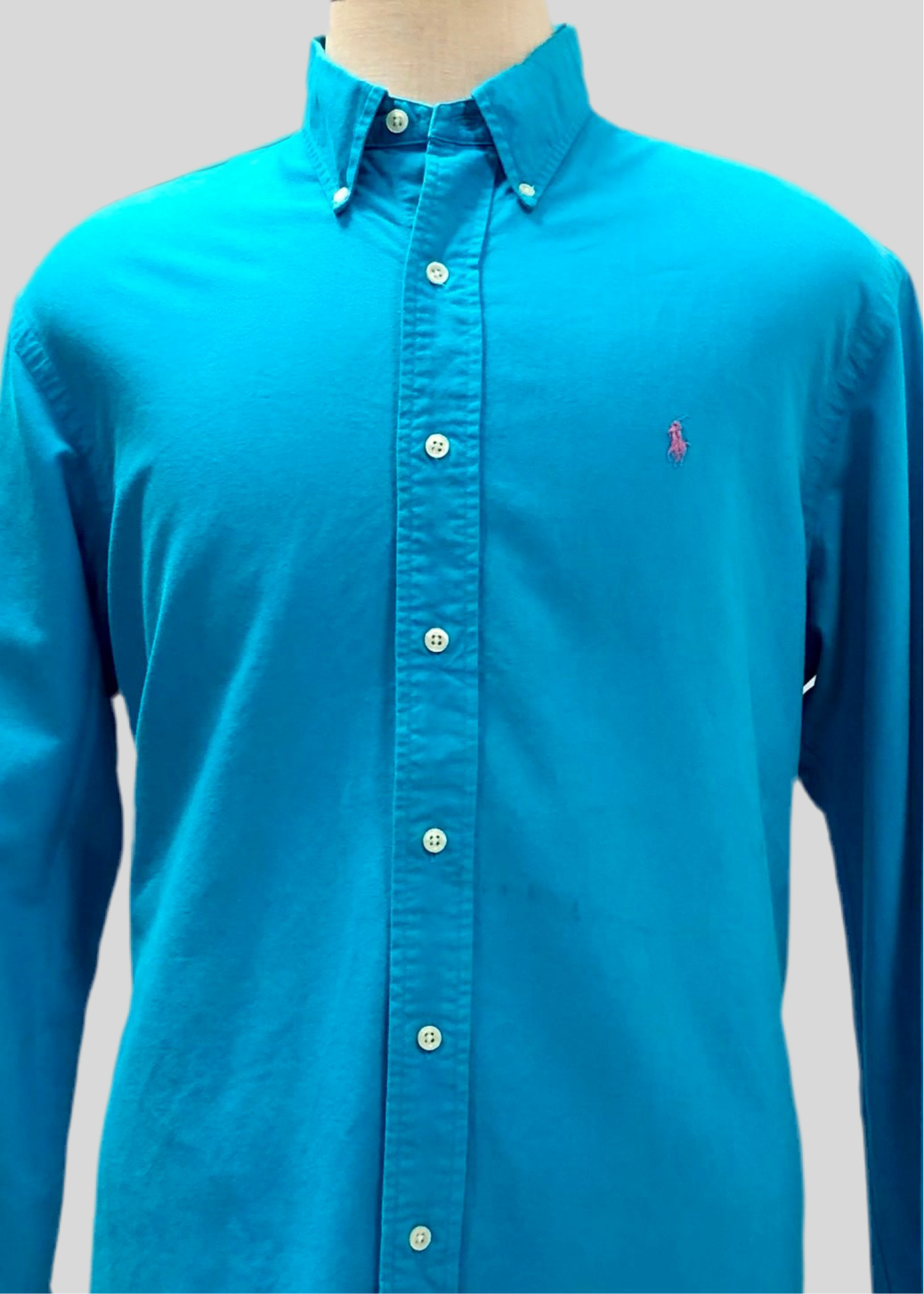 Camisa de botones Polo Ralph Lauren 🏇🏼 Oxford en color turquesa Talla XL Entalle Custom (ver descripción)