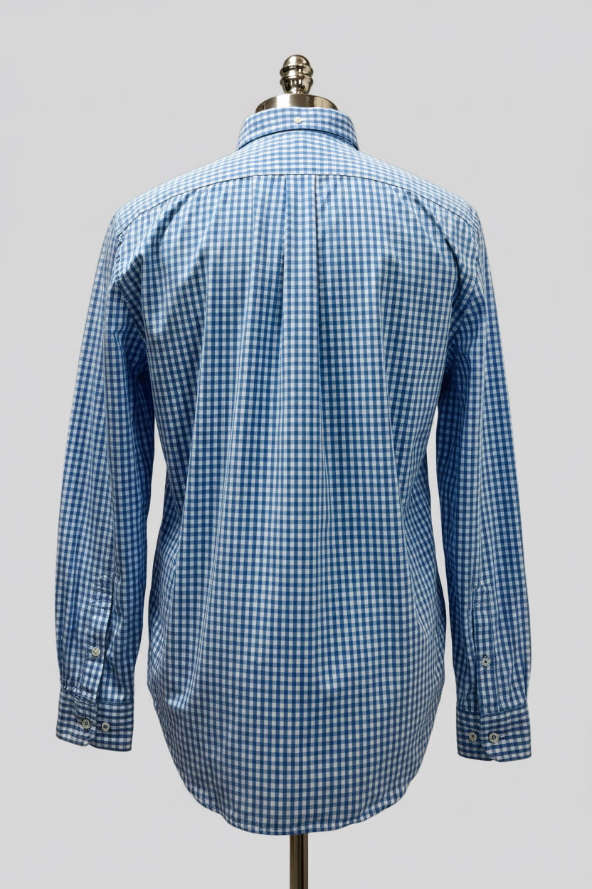 Camisa de botones Tommy Hilfiger 🇺🇸 de cuadros gingham en color celeste y blanco Talla L Entalle Clásico