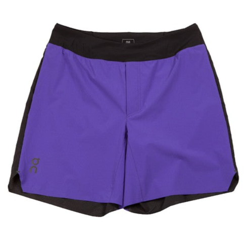 Shorts Híbrido On Running 🏃‍♂️ Tela performance color morado y negro talla XL