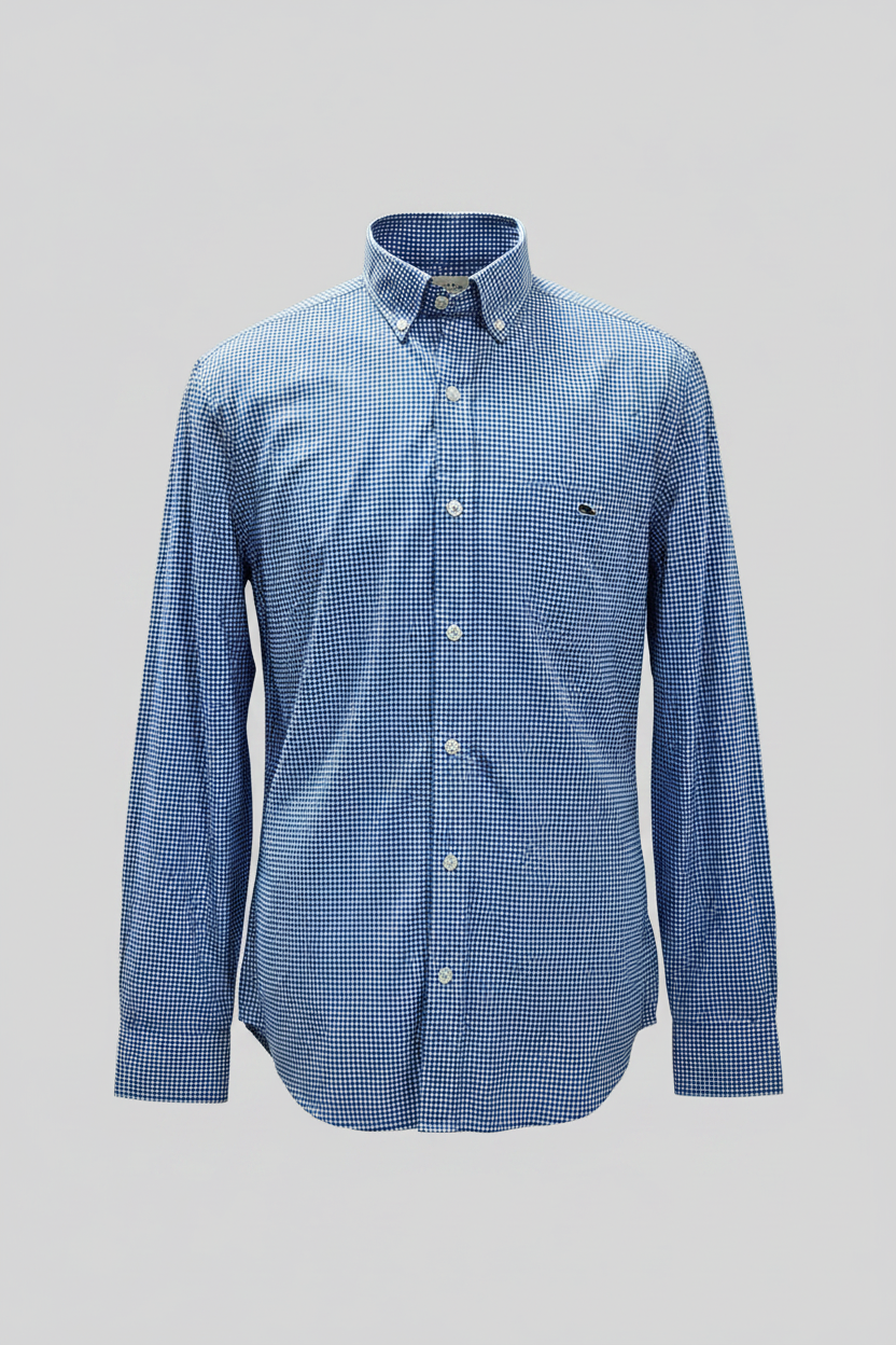 Camisa Vineyard Vines 🐳 Performance de cuadros gingham en color azul y blanco Talla M Entalle Clásico
