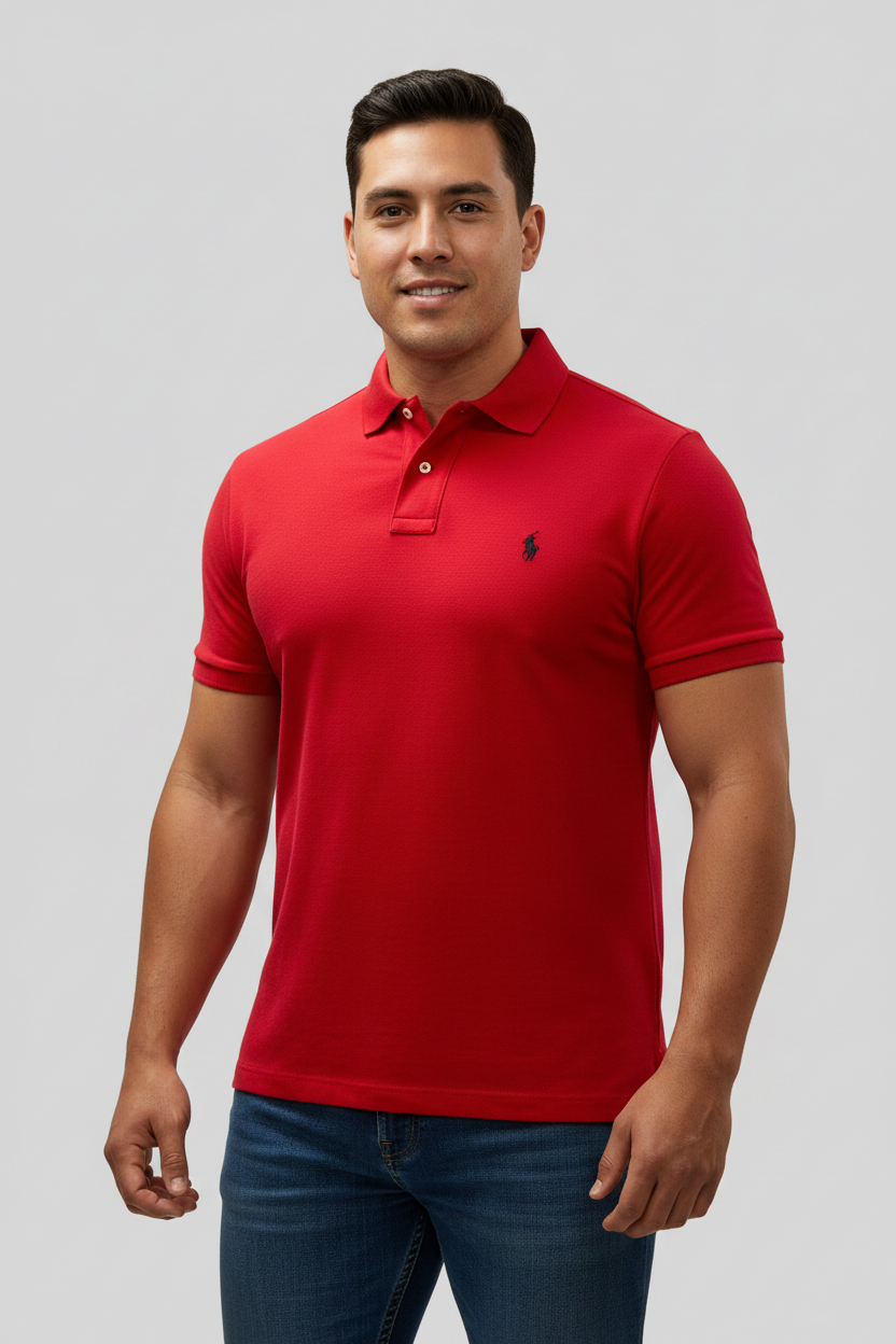 Camiseta Polo Ralph Lauren 🏇🏼 color rojo Talla XL Entalle Clásico