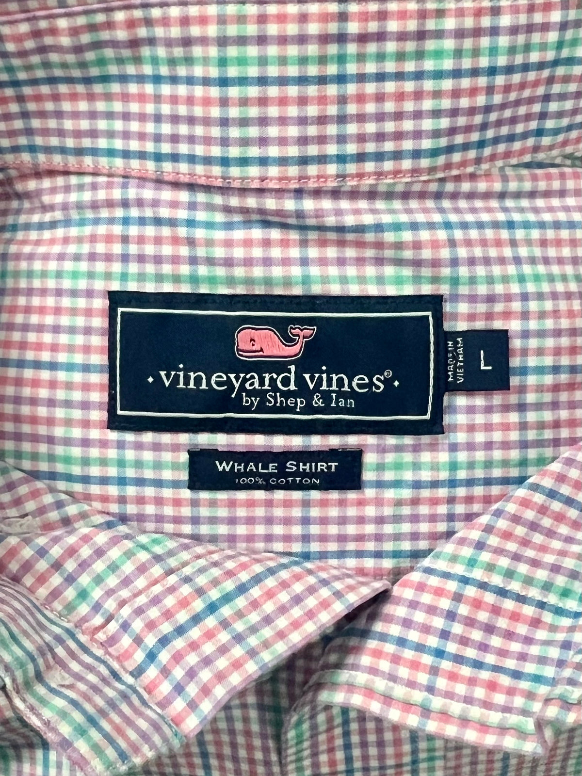 Camisa Vineyard Vines 🐳 de cuadros finos multicolor Talla L Entalle Regular
