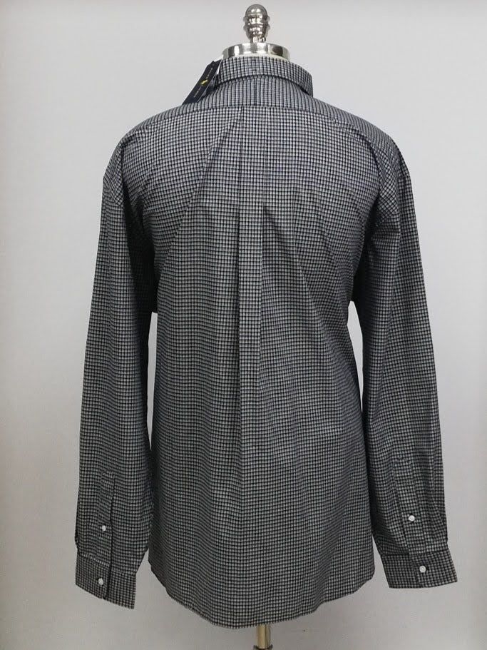 Camisa Polo Ralph Lauren 🏇🏼 con patron de cuadros en negro y blanco Talla 3XL Entalle Regular
