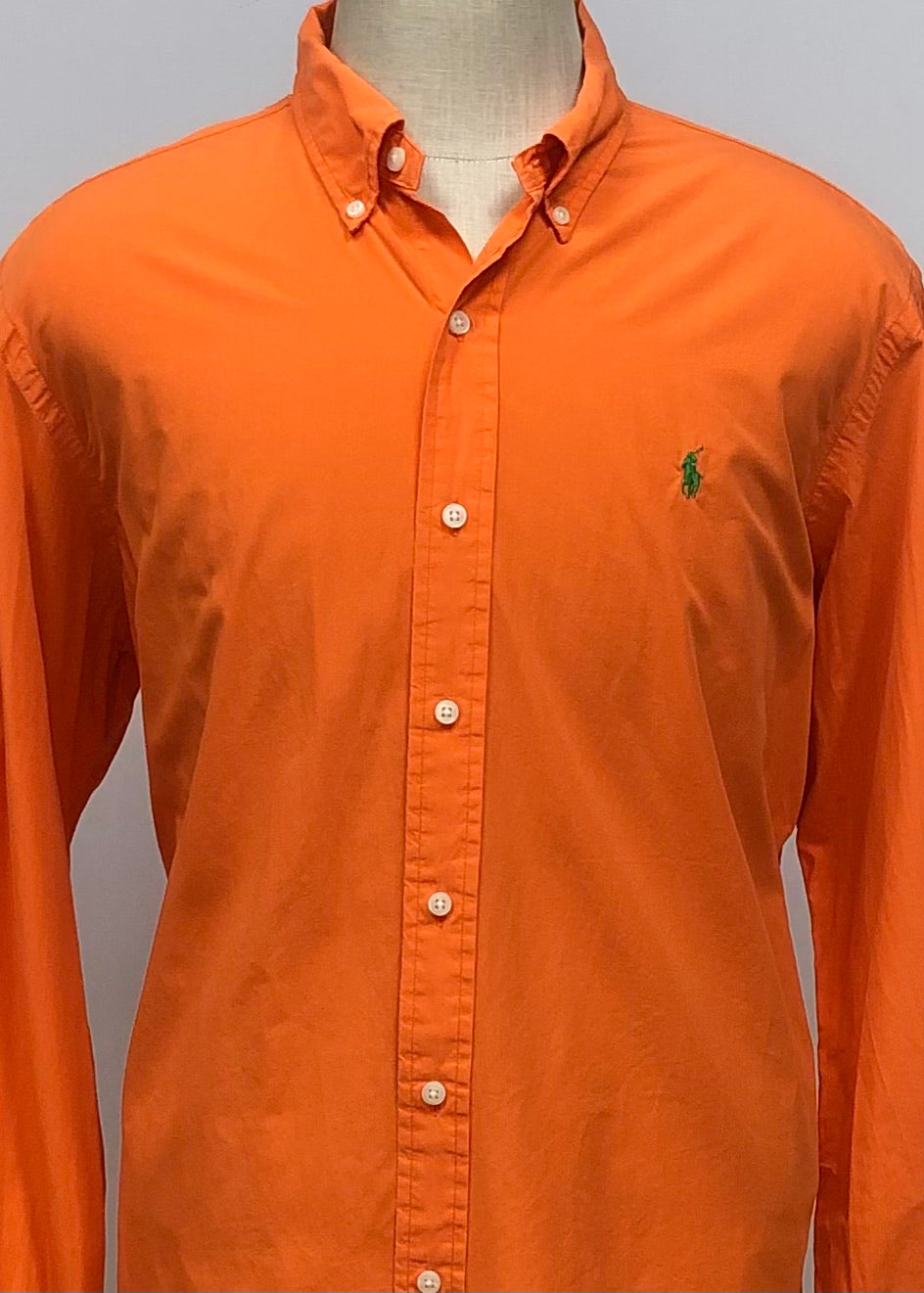 Camisa de botones Polo Ralph Lauren 🏇🏼 Bermuda Poplin en color naranja Talla XL Entalle Regular