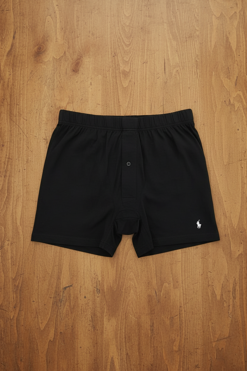 Paquete de 3 Boxer tejido Polo Ralph Lauren 🏇🏼 Classic Fit Tela algodón stretch color gris y negro Talla L