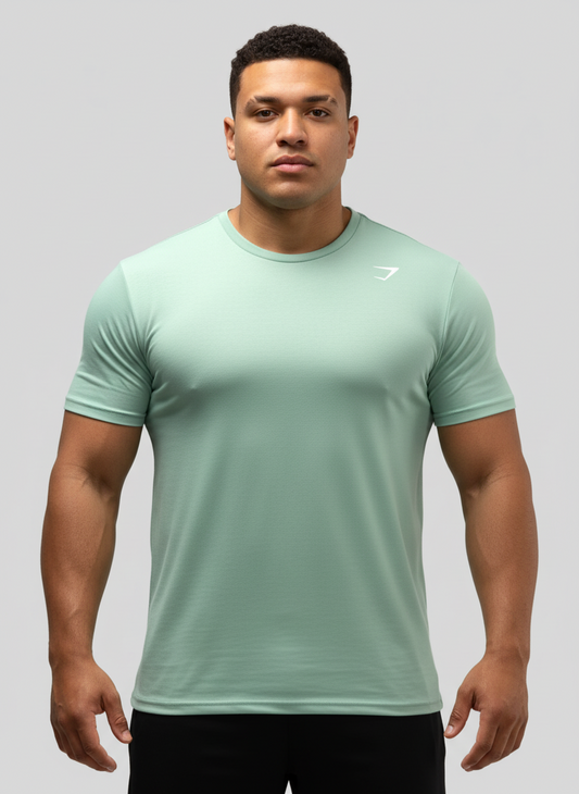 Camiseta de entrenamiento Gymshark 🏋🏽 color verde claro y logo en blanco Talla XXL