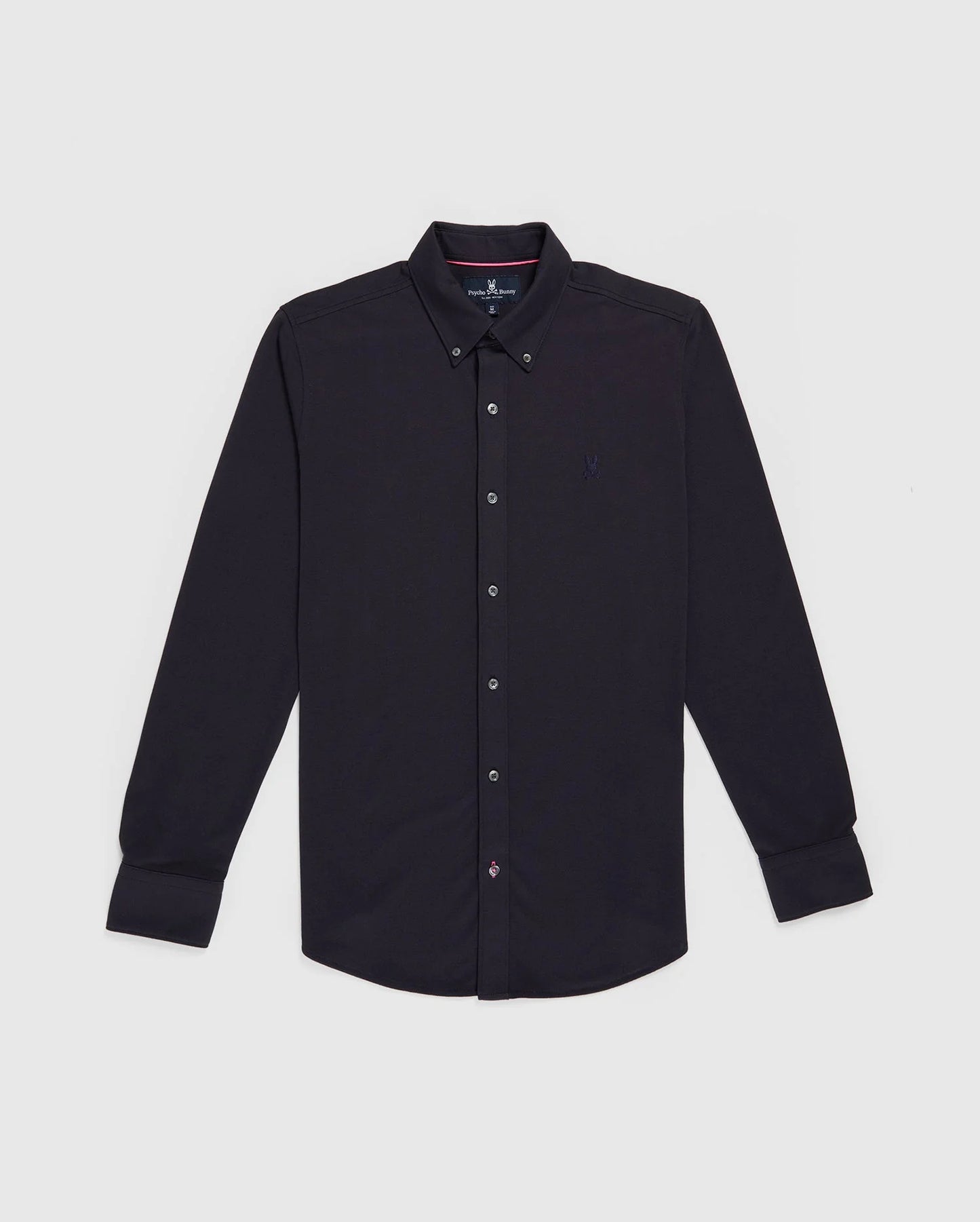 Camisa de botones Psycho Bunny 🐰  Tela camiseta (Pique Oxford) en color negro Talla S Entalle Regular