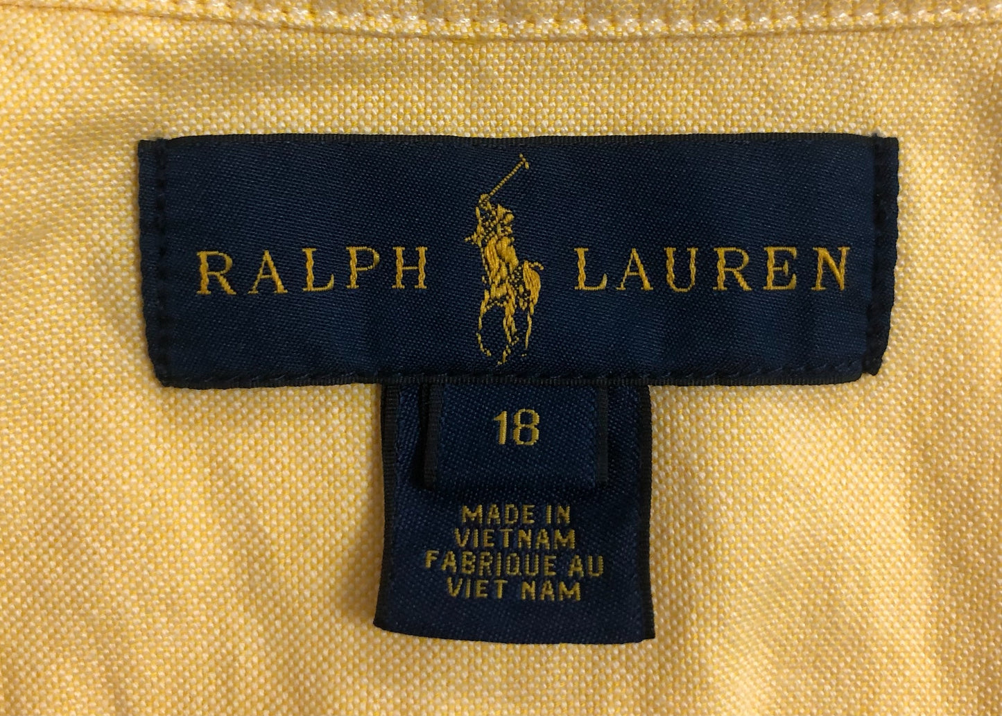 Camisa de niño Polo Ralph Lauren 🏇🏼 Oxford en color amarillo Talla XL Entalle Regular