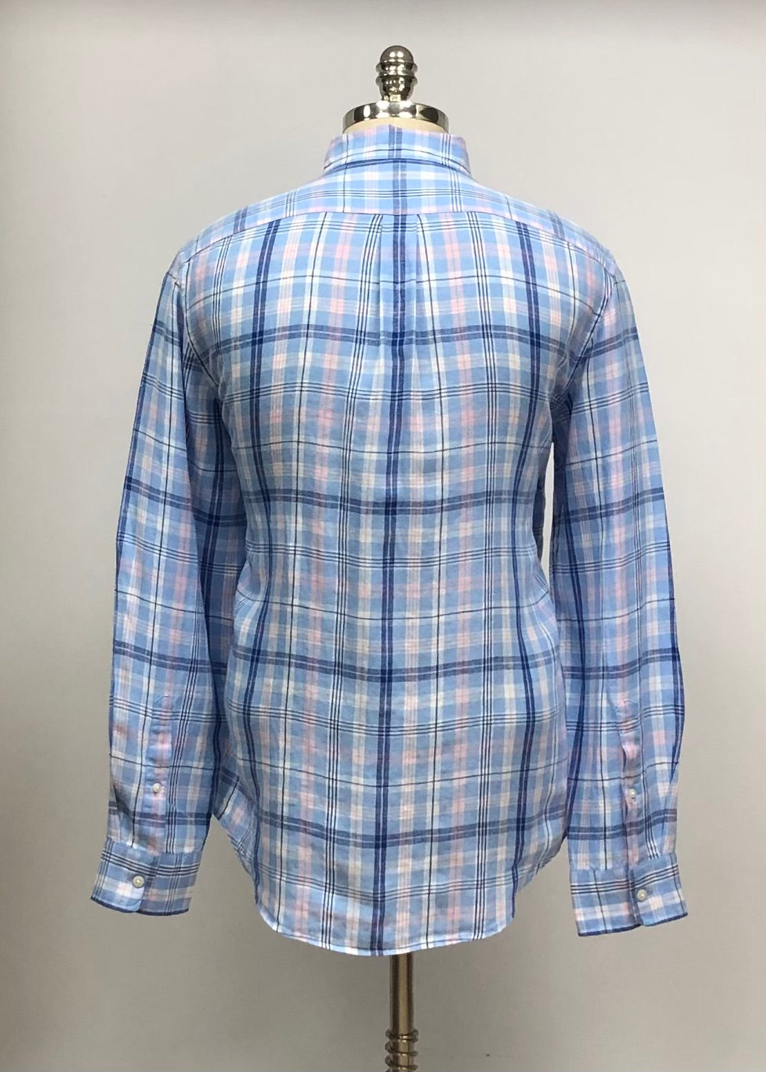 Camisa de botones Vineyard Vines 🐳 De Lino con patrón de cuadros en azul, rosado y blanco Talla M Entalle Clásico