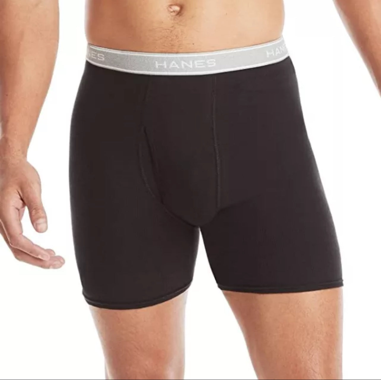 Paquete de 5 Calzoncillos tipo Boxer Hanes Comfortsoft en color negro - Tela ligera en Talla S