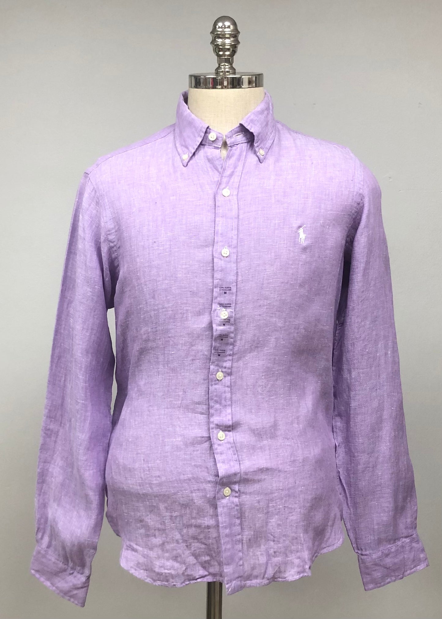 Camisa de botones Polo Ralph Lauren 🏇🏼 De Lino en color lila Talla M Entalle Clásico