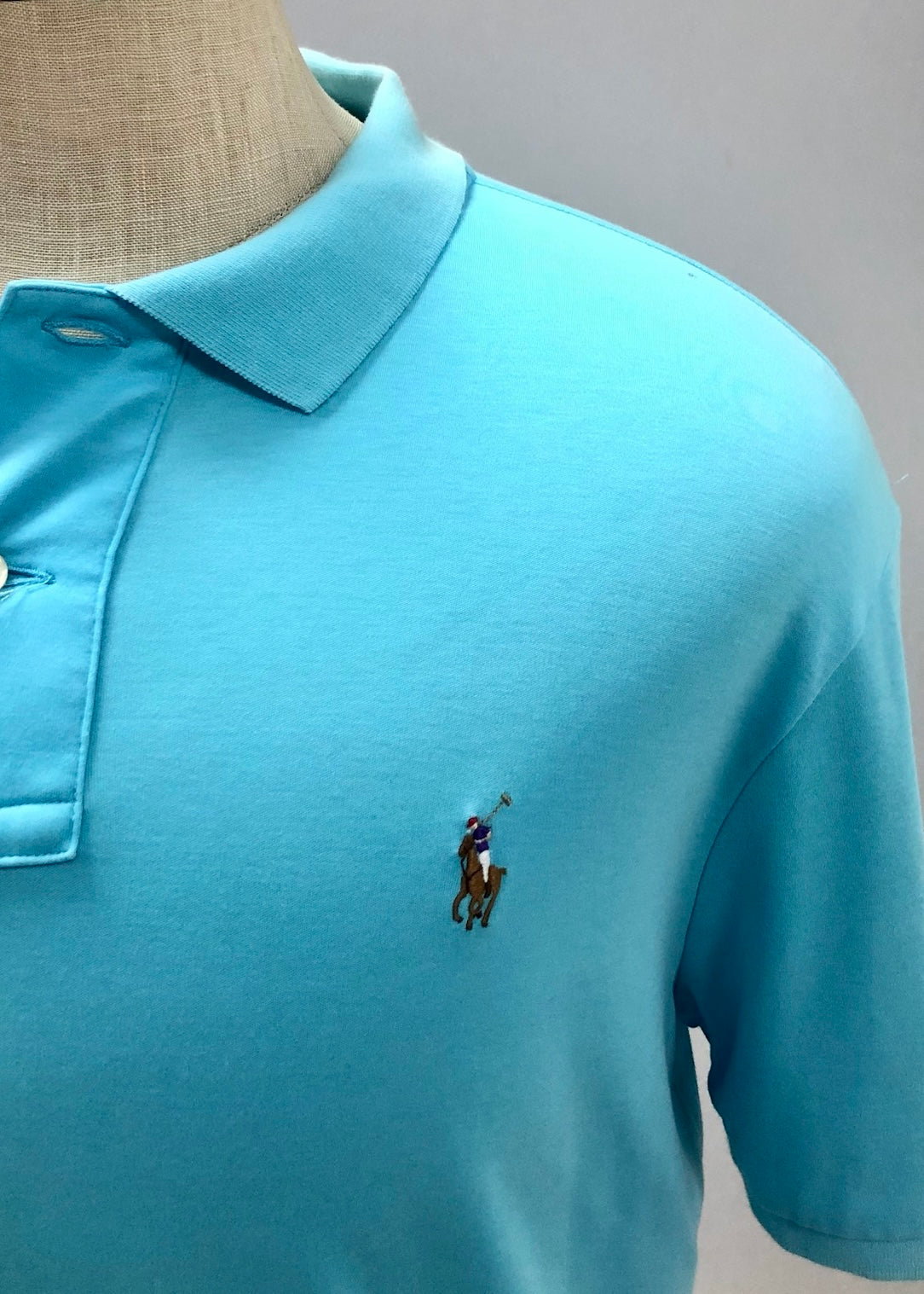 Camiseta Polo Ralph Lauren 🏇🏼color turquesa Talla XL Entalle Regular (ver descripción)