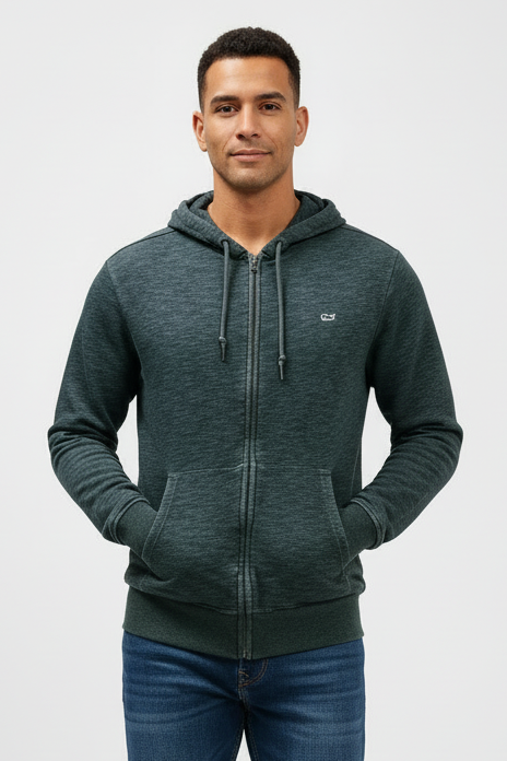 Sudadera Hoodie con capucha Vineyard Vines 🐳 color gris oscuro con ziper Talla S