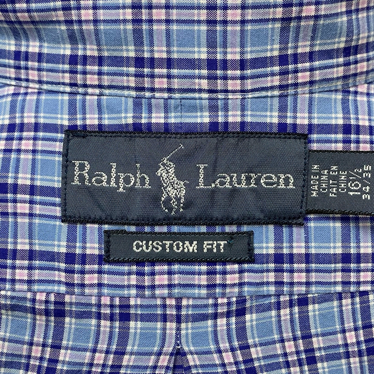 Camisa celeste de cuadros en color azul y rosado Polo Ralph Lauren 🏇🏼Talla L Entalle Custom Fit
