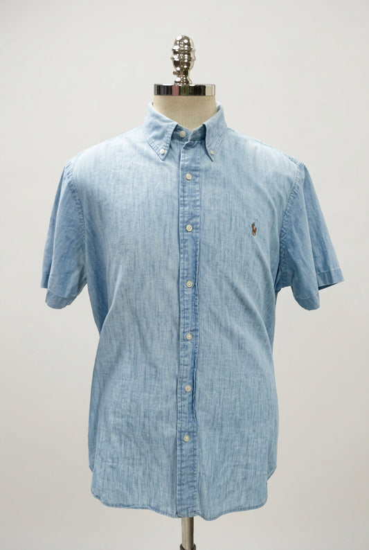 Camisa de botones Polo Ralph Lauren 🏇🏼 de jeans en color Celeste Talla XL Entalle Clásico (ver descripción)