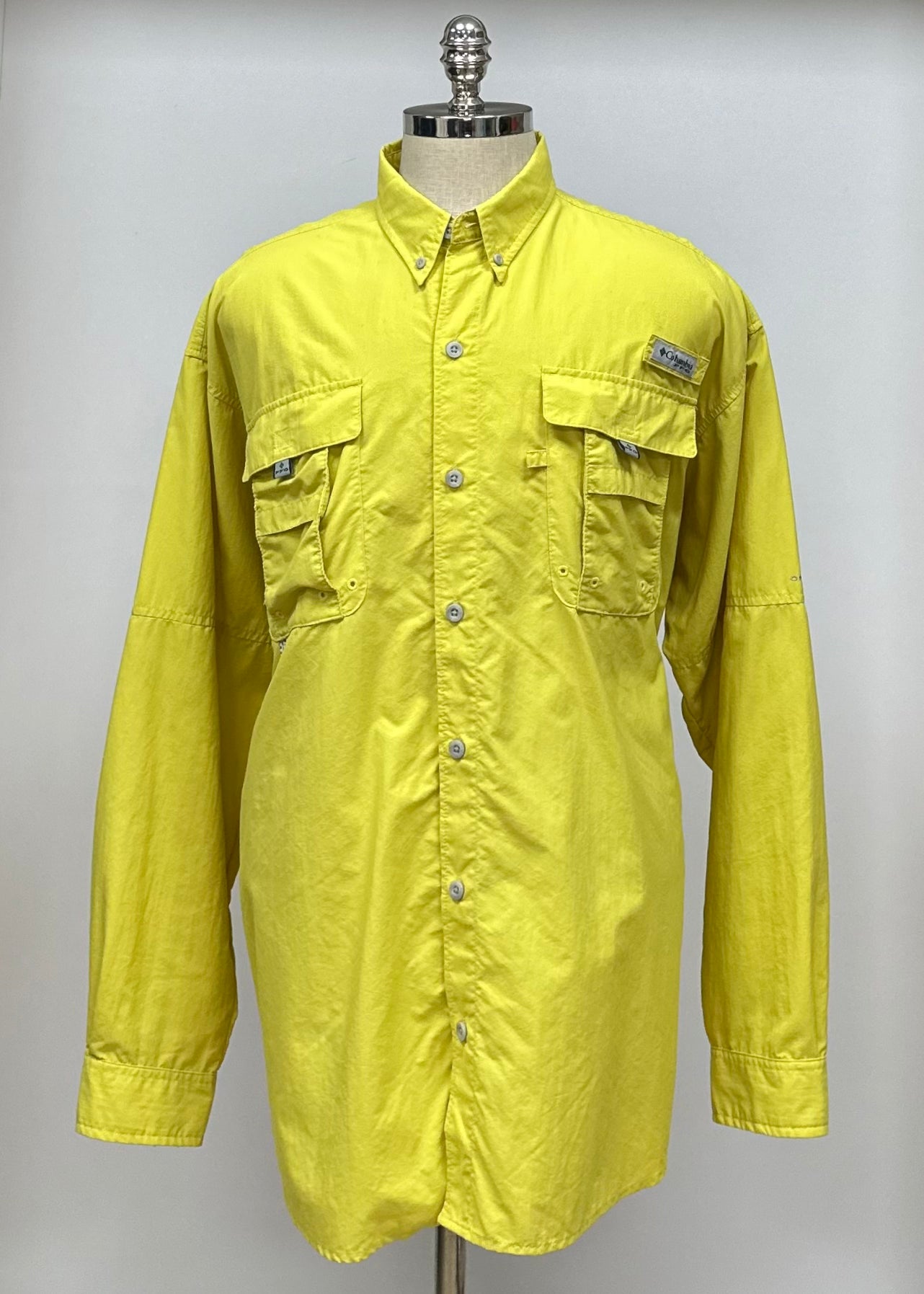 Camisa Columbia 🔹color amarillo intenso con Omni Shade Manga larga Talla XL