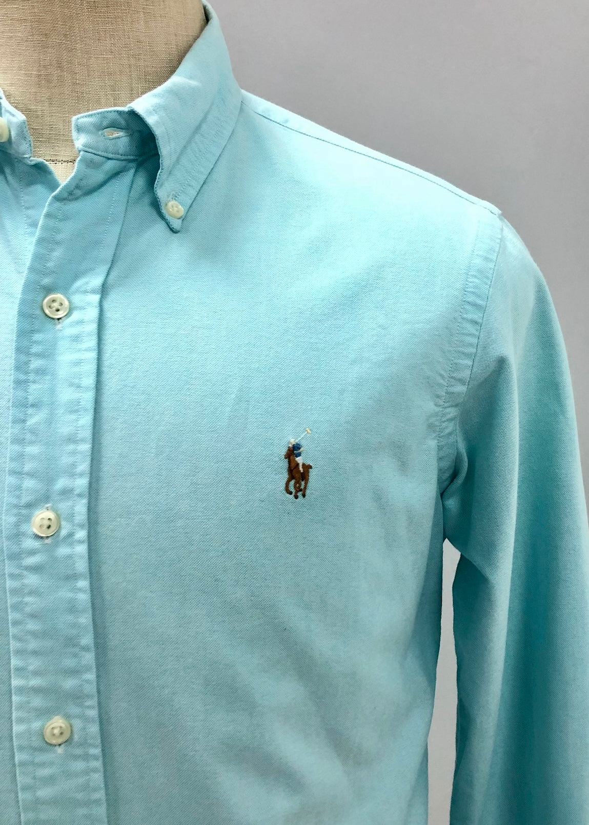 Camisa de botones Polo Ralph Lauren 🏇🏼 Oxford en color turquesa Talla S Entalle Regular