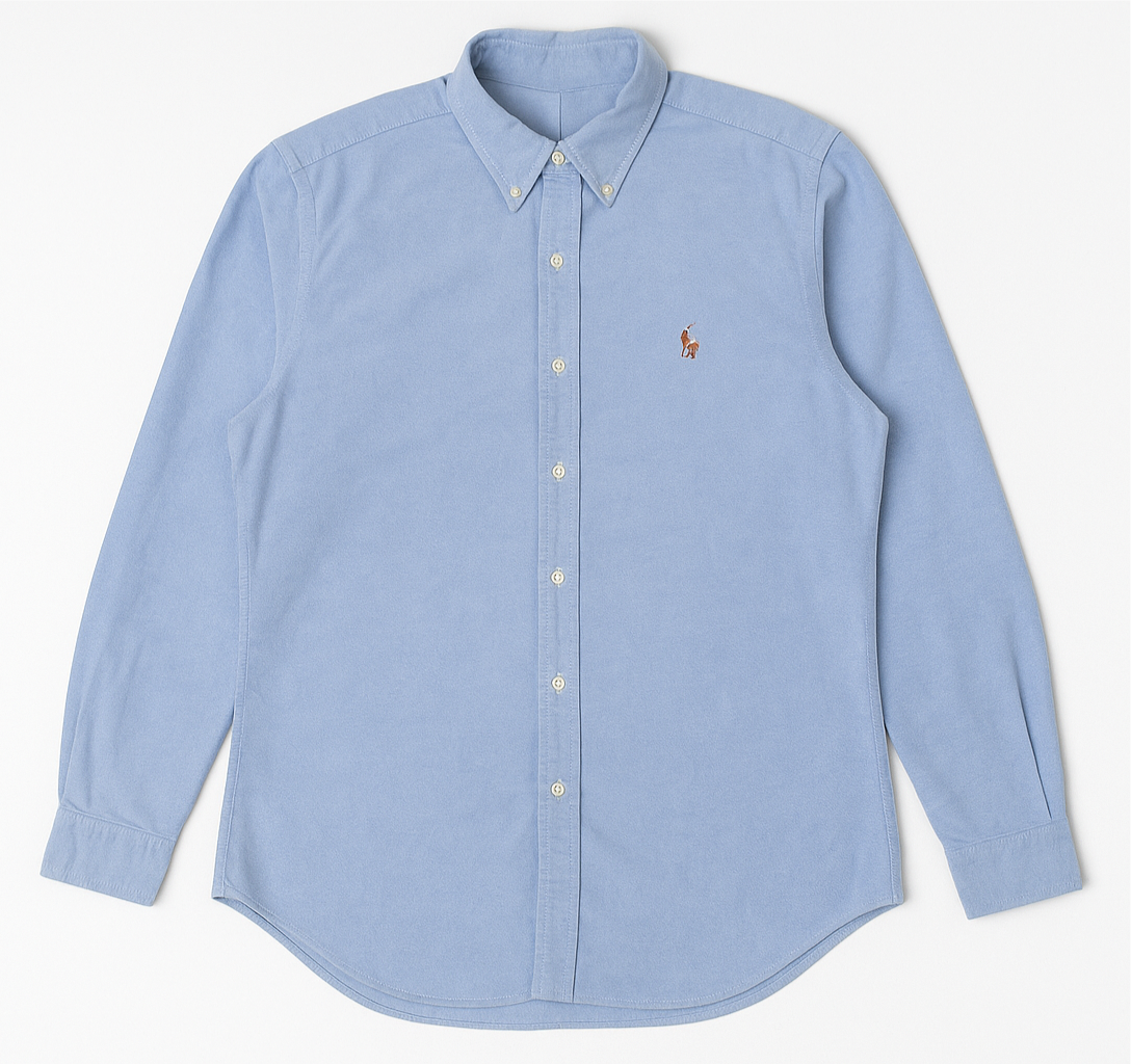 Camisa de botones Polo Ralph Lauren 🏇🏼 Oxford en color celeste Talla XL Entalle Clásica