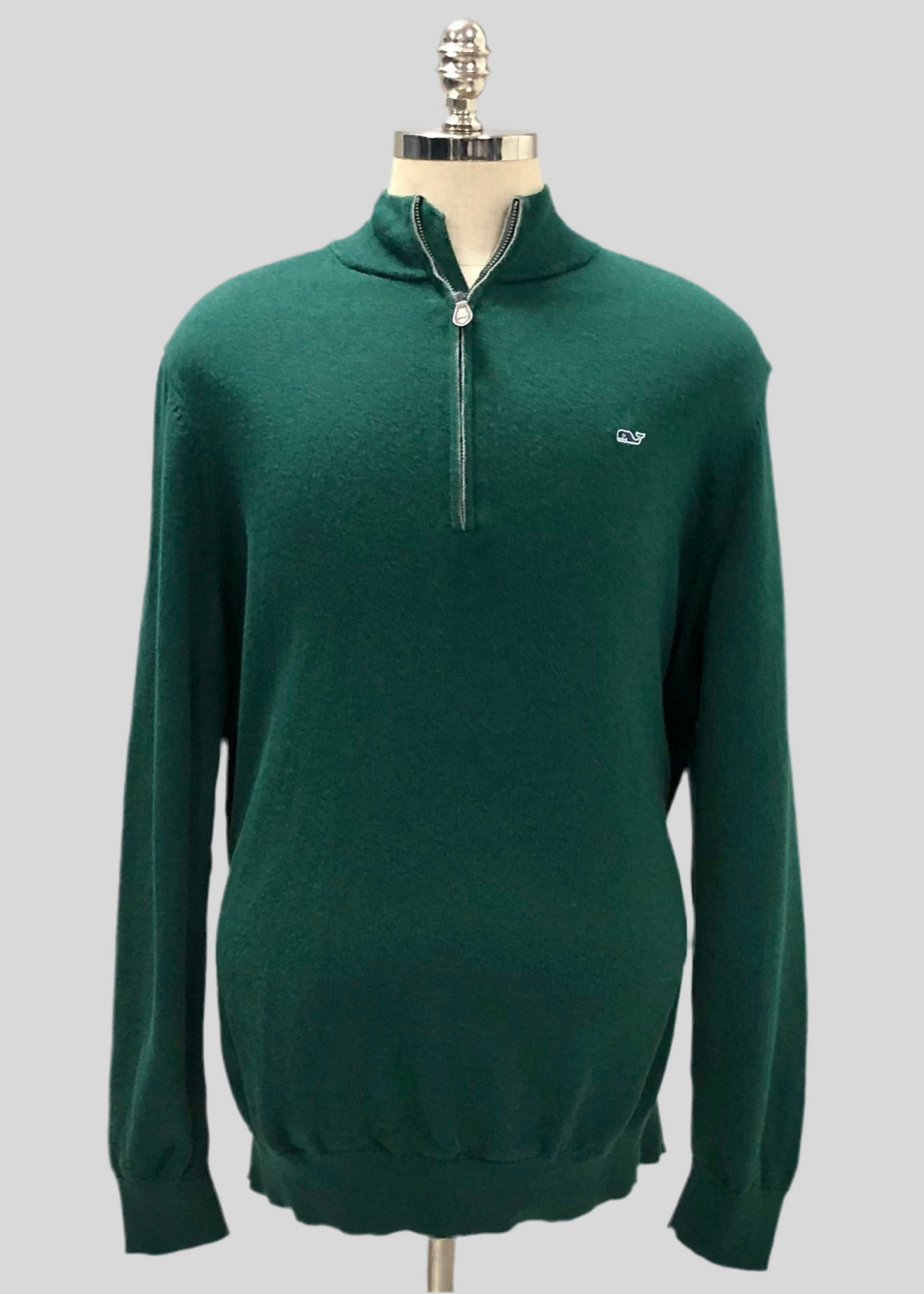 Sueter Jersey Vineyard Vines 🐳 color verde oscuro con logo azul navy Tela algodón Pima Talla XL
